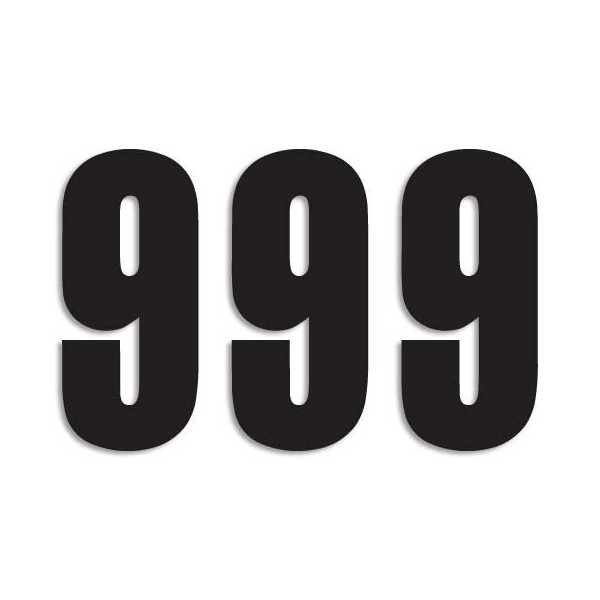 Numéros 130x70 mm Noir.