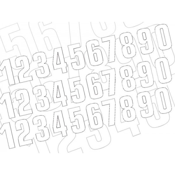 Kit numéros de course Enduro 130x70 mm Blanc