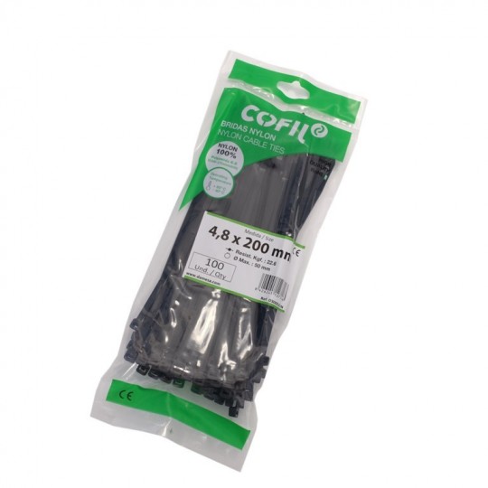 Colliers plastique "Rilsan" Noir 2,5 x 140 mm