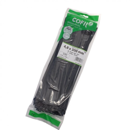 Nylon cable ties "Rilsan" Black 4,8 x 200 mm