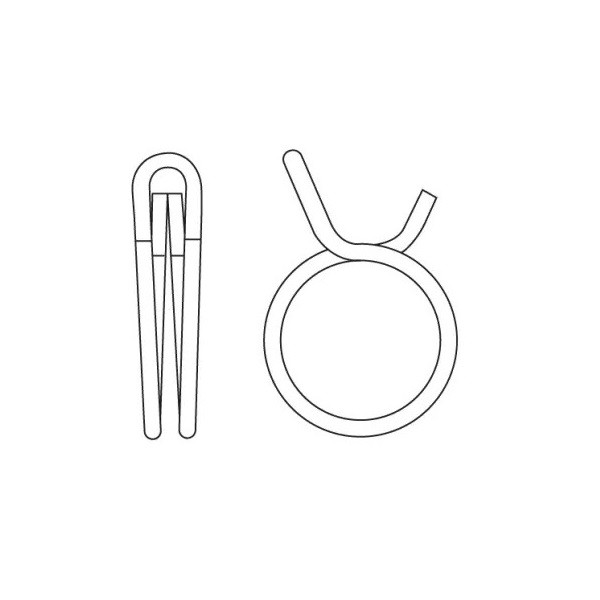 Hose clip spring-wire 9.8 - 10.4 mm