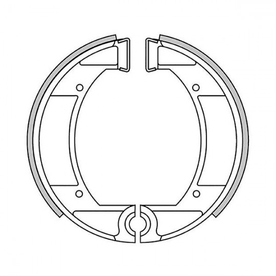 2859 Fantic, Maico, brake shoes 136 x 25 mm, measure